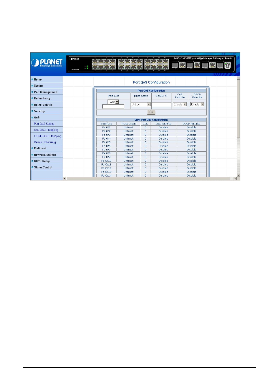 7 qos | Planet Technology WGS3-2840 User Manual | Page 58 / 76
