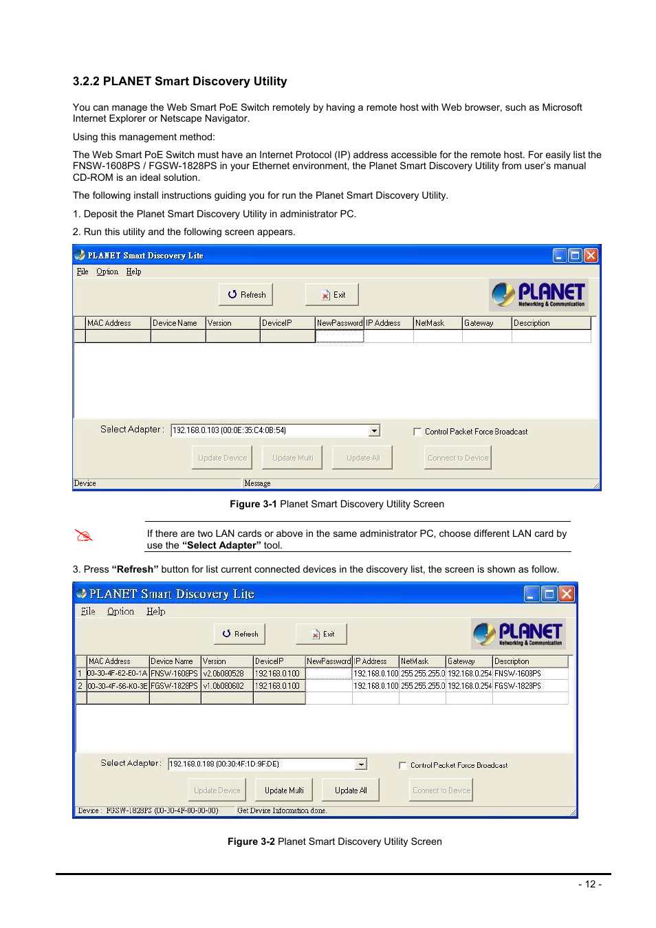 2 planet smart discovery utility | Planet Technology FNSW-1608PS User Manual | Page 12 / 72