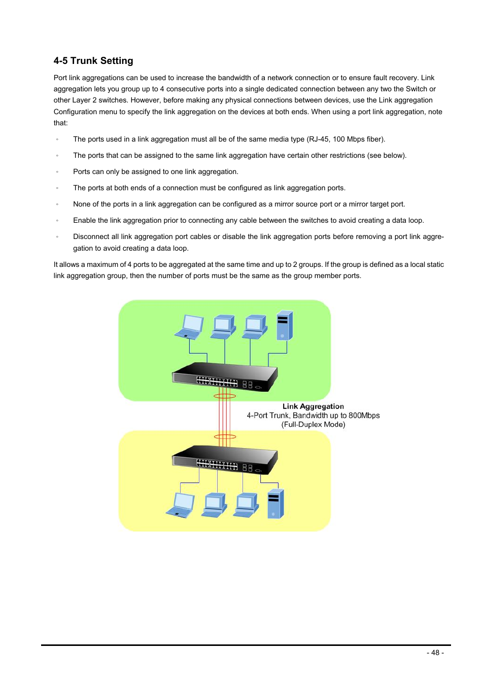 5 trunk setting, Runk, Etting | Planet Technology FNSW-1608PS User Manual | Page 48 / 72