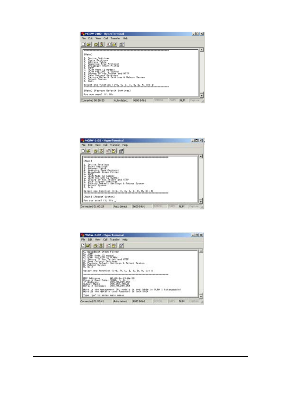 12 reboot system, 13 quit | Planet Technology MGSW-2402 User Manual | Page 28 / 31