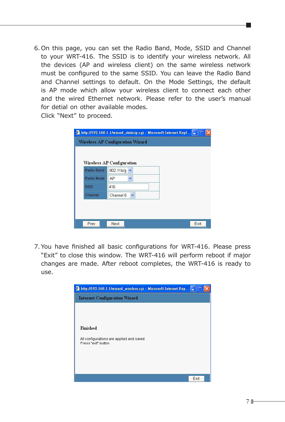 Planet Technology WRT-416 User Manual | Page 7 / 8