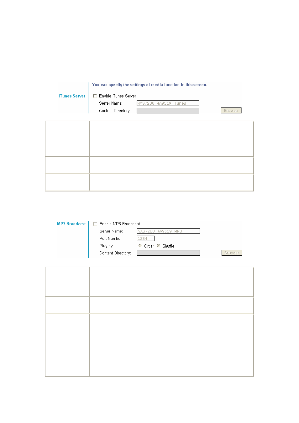 7 setup menu - media screen | Planet Technology 2-Bay SATA NAS RAID Server NAS-7200 User Manual | Page 42 / 80