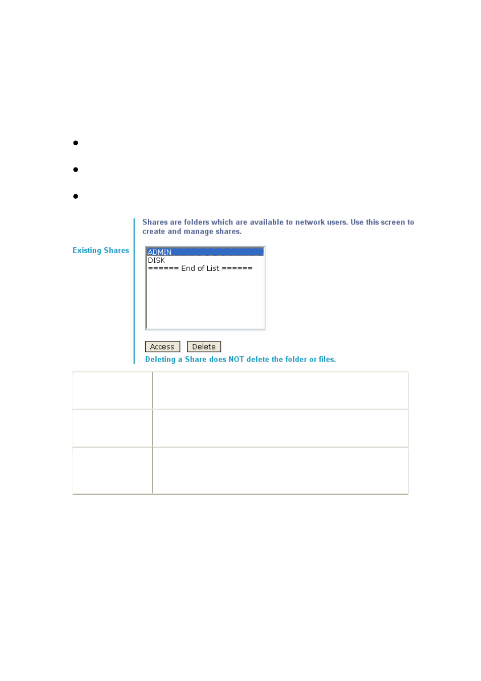 9 advanced menu – shares screen | Planet Technology 2-Bay SATA NAS RAID Server NAS-7200 User Manual | Page 47 / 80