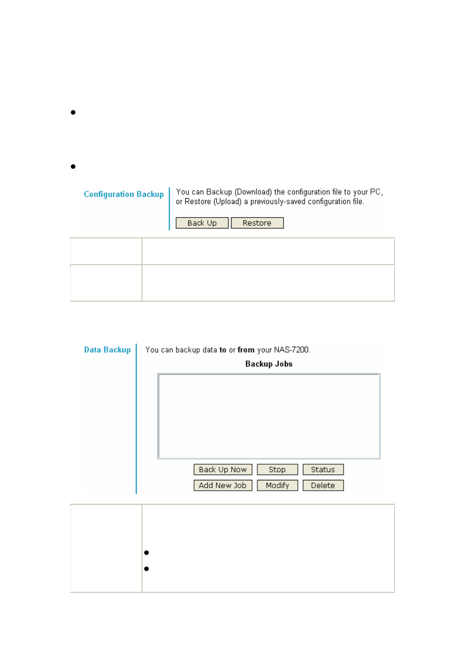 10 advanced menu – backup screen | Planet Technology 2-Bay SATA NAS RAID Server NAS-7200 User Manual | Page 51 / 80