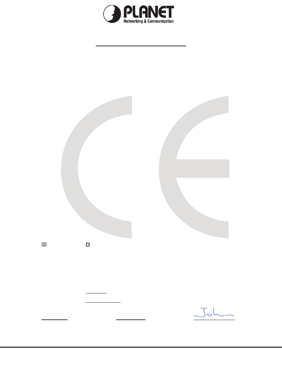 Ec declaration of conformity, Planet technology corporation | Planet Technology 2-Bay SATA NAS RAID Server NAS-7200 User Manual | Page 80 / 80