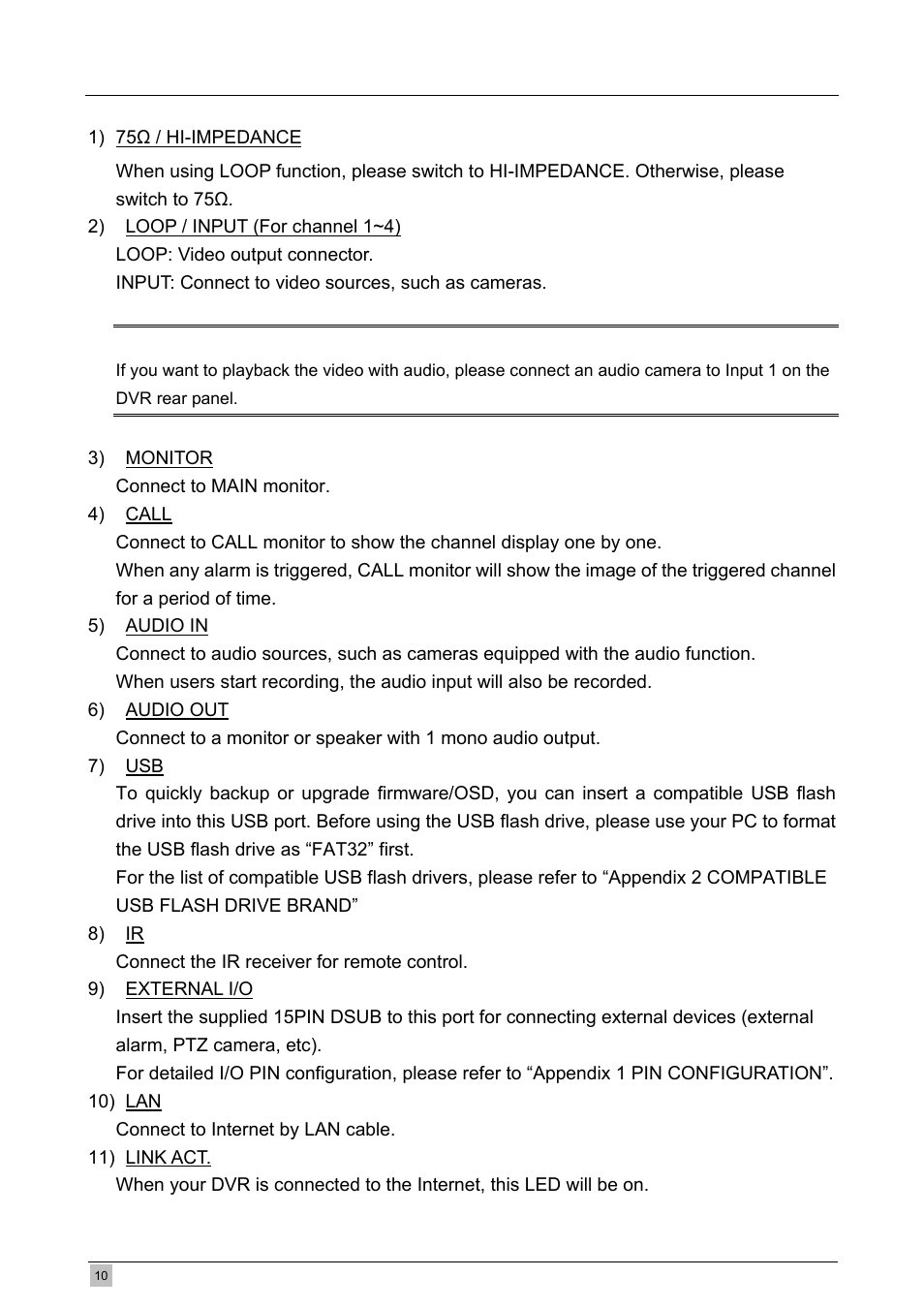 2 rear panel | Planet Technology DVR-460 User Manual | Page 10 / 83