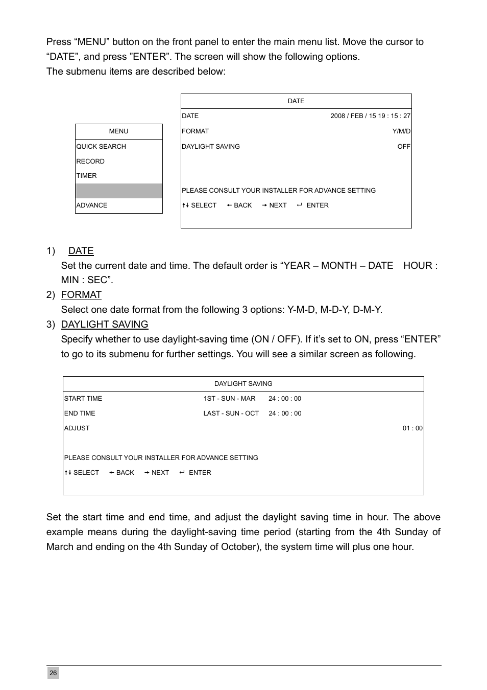 D the submenu items are described below | Planet Technology DVR-460 User Manual | Page 26 / 83