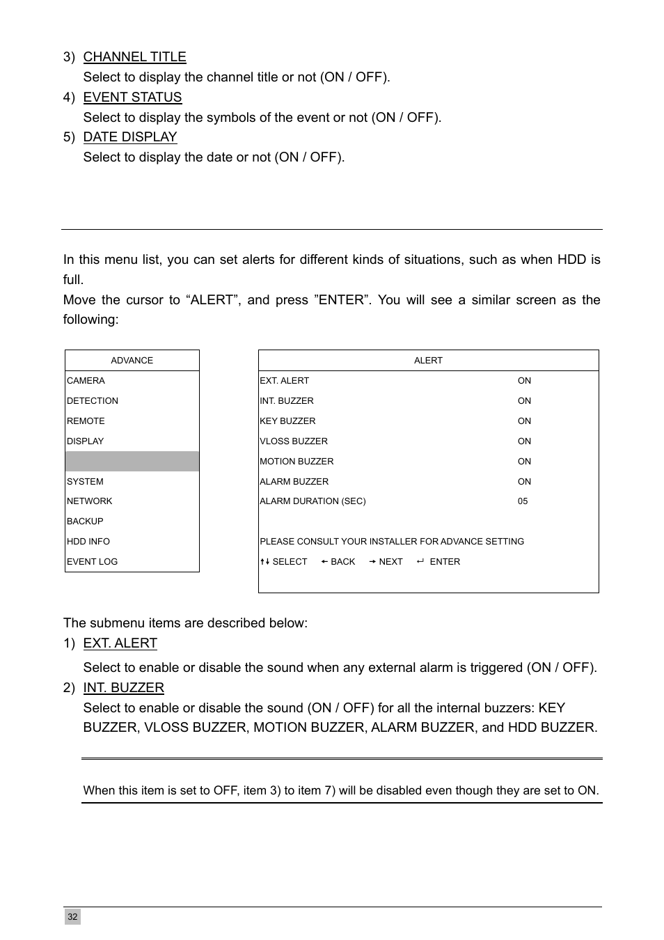 5 alert, Alert | Planet Technology DVR-460 User Manual | Page 32 / 83