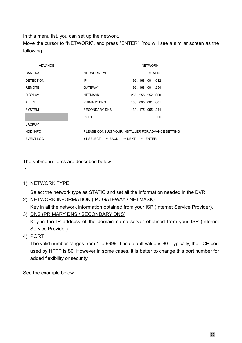 7 network | Planet Technology DVR-460 User Manual | Page 35 / 83