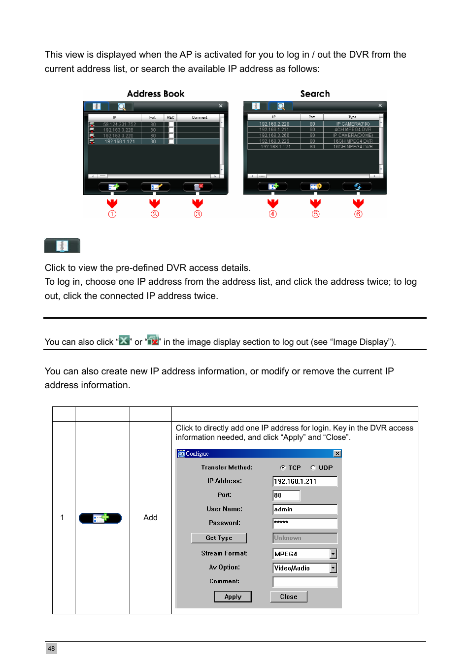 Address book | Planet Technology DVR-460 User Manual | Page 48 / 83