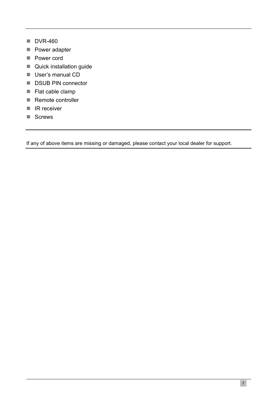 3 package content | Planet Technology DVR-460 User Manual | Page 7 / 83