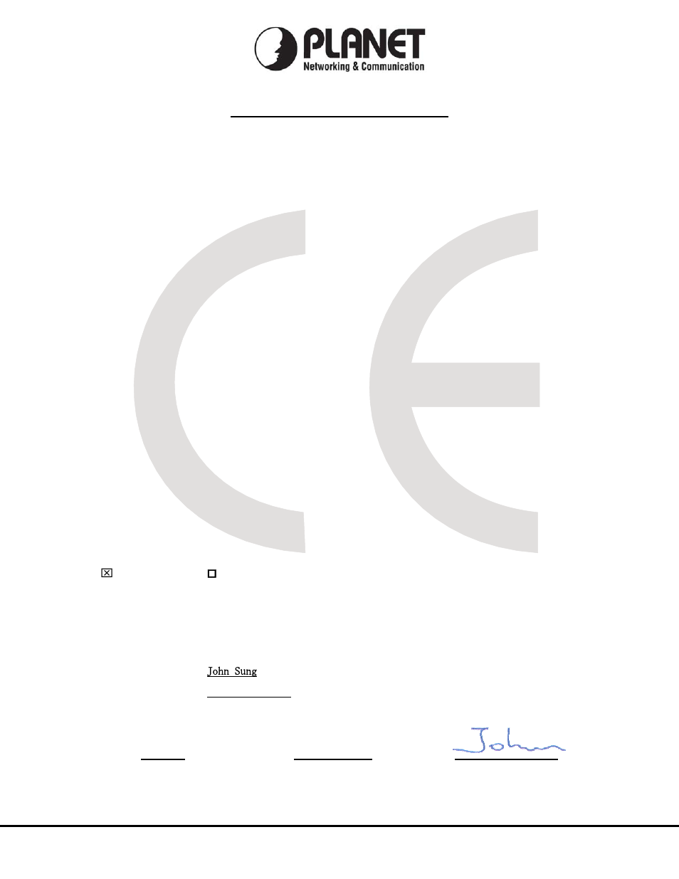 Ec declaration of conformity, Planet technology corporation | Planet Technology DVR-460 User Manual | Page 83 / 83