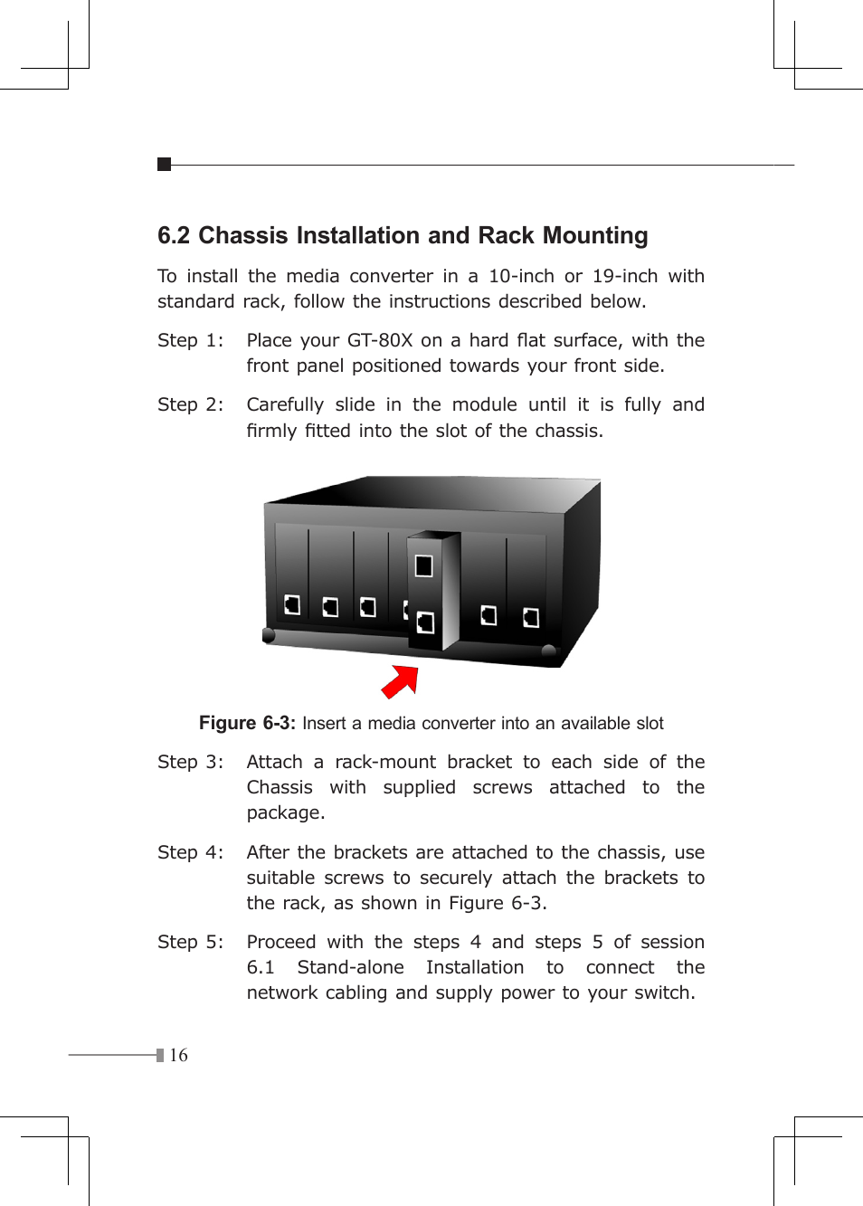 2 chassis installation and rack mounting | Planet Technology GT-80X User Manual | Page 16 / 25