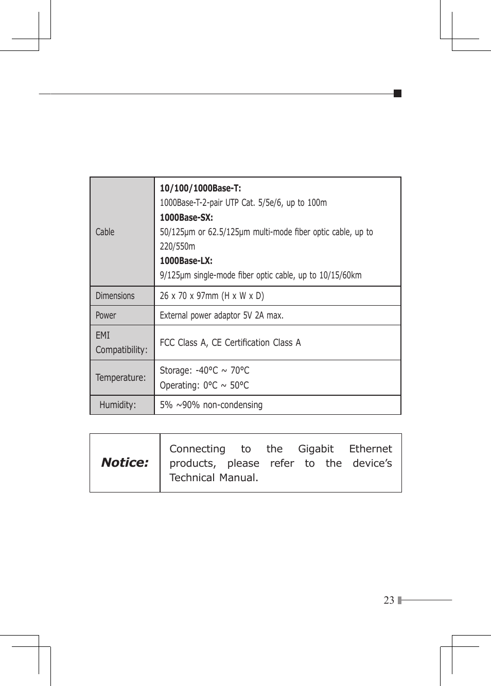 Notice | Planet Technology GT-80X User Manual | Page 23 / 25