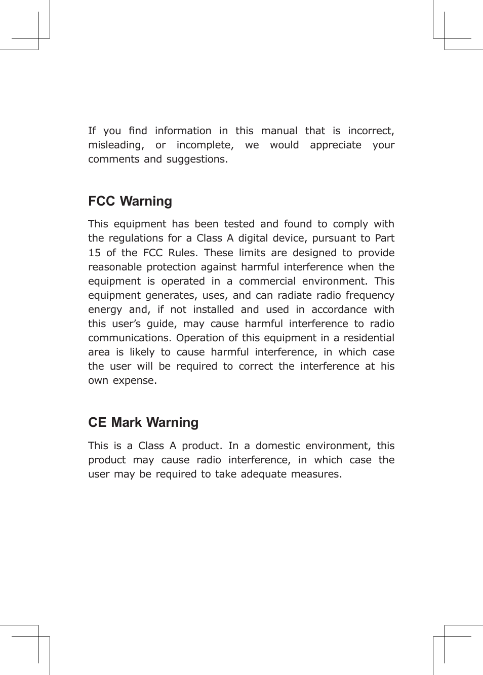 Fcc warning, Ce mark warning | Planet Technology GT-80X User Manual | Page 3 / 25