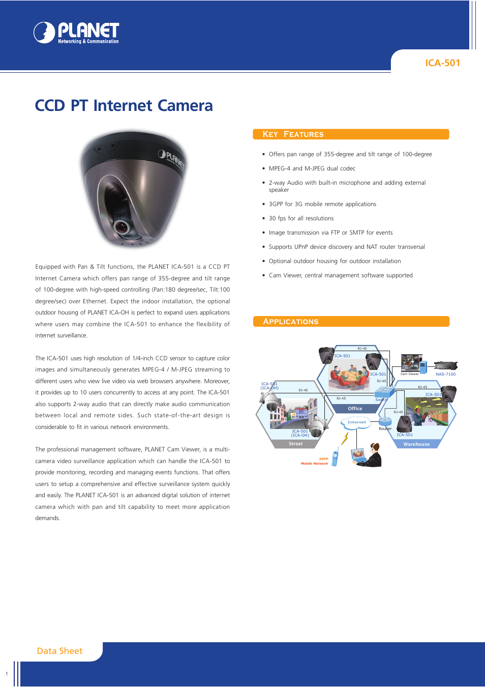 Planet Technology ICA-501 User Manual | 2 pages
