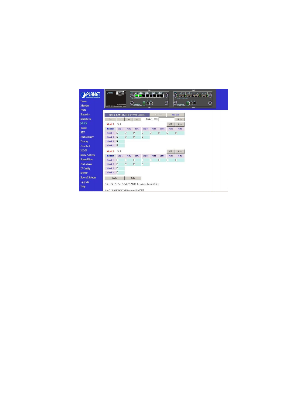 6 vlan, 7 trunk | Planet Technology MGSW-004 User Manual | Page 21 / 33