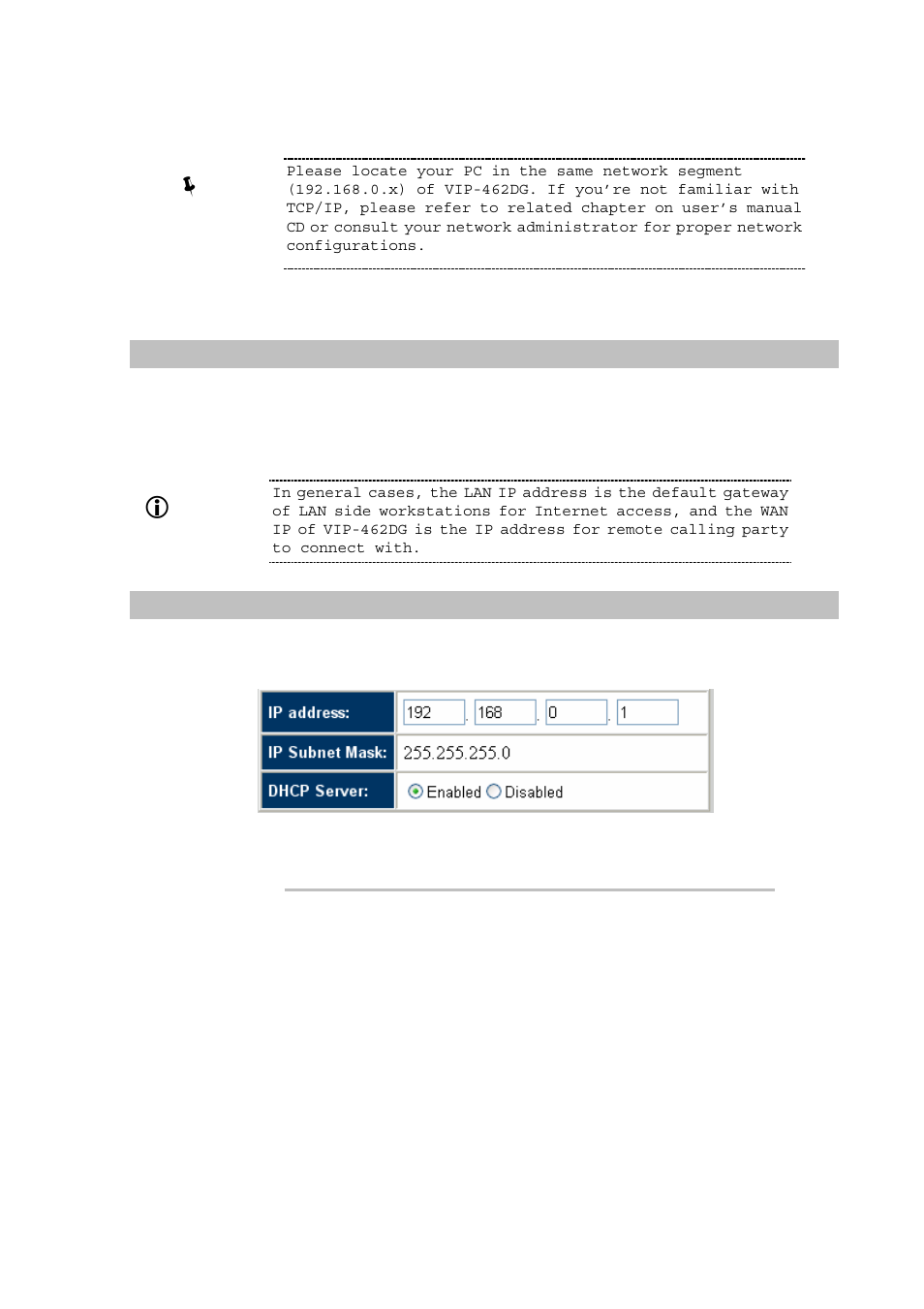 Lan/wan interface quick configurations, Hint | Planet Technology VIP-462DG User Manual | Page 14 / 44