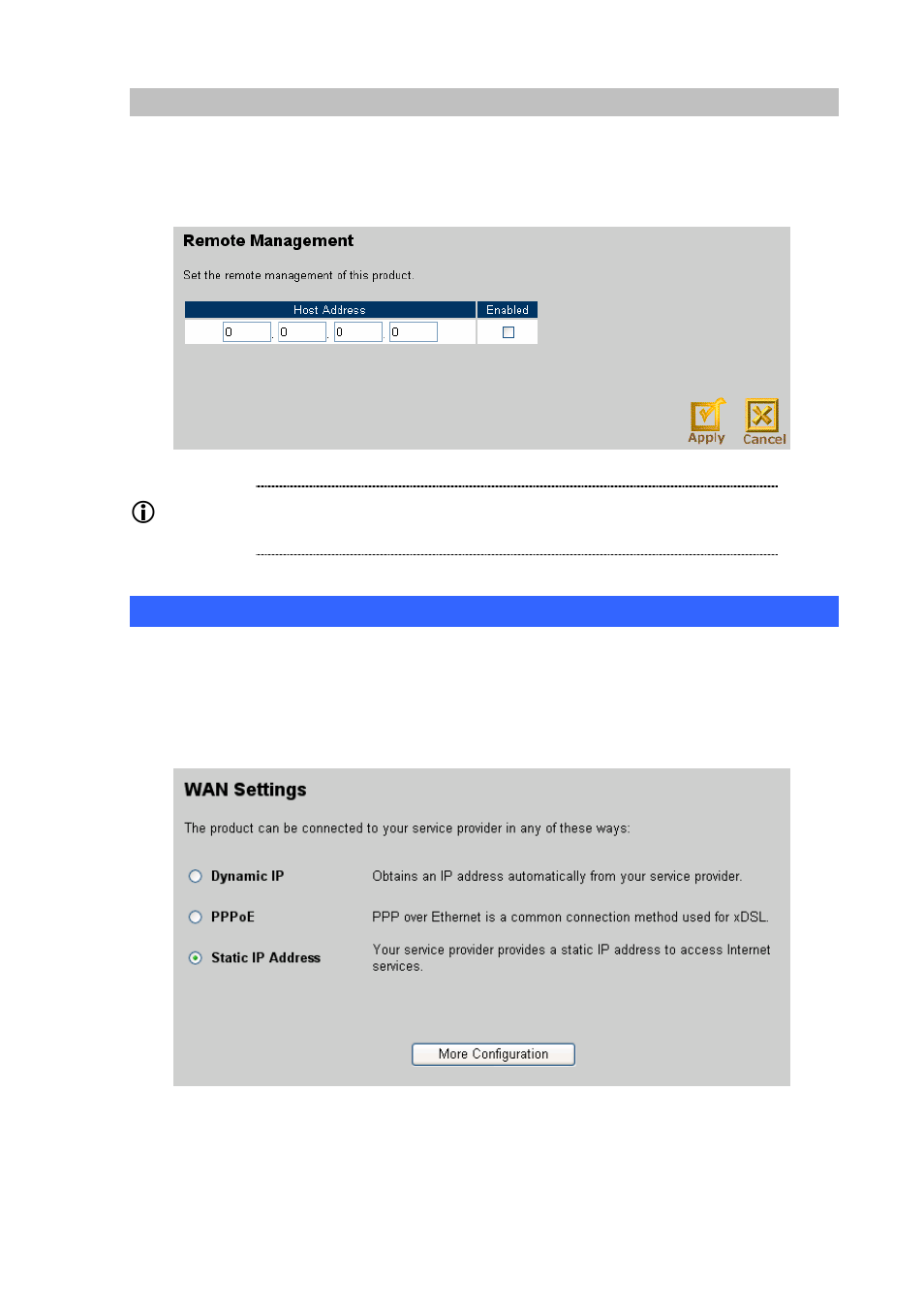 Remote management, Wan settings, Hint | Planet Technology VIP-462DG User Manual | Page 19 / 44