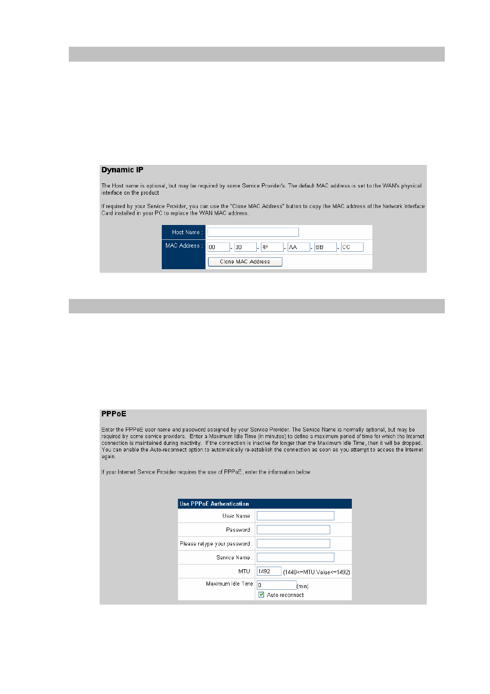 Dynamic ip, Pppoe | Planet Technology VIP-462DG User Manual | Page 20 / 44