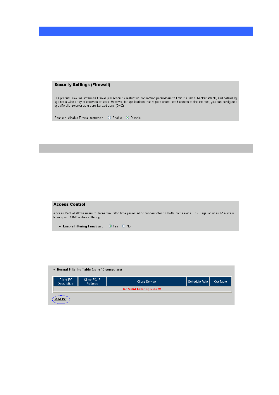 Firewall setting, Access control | Planet Technology VIP-462DG User Manual | Page 33 / 44