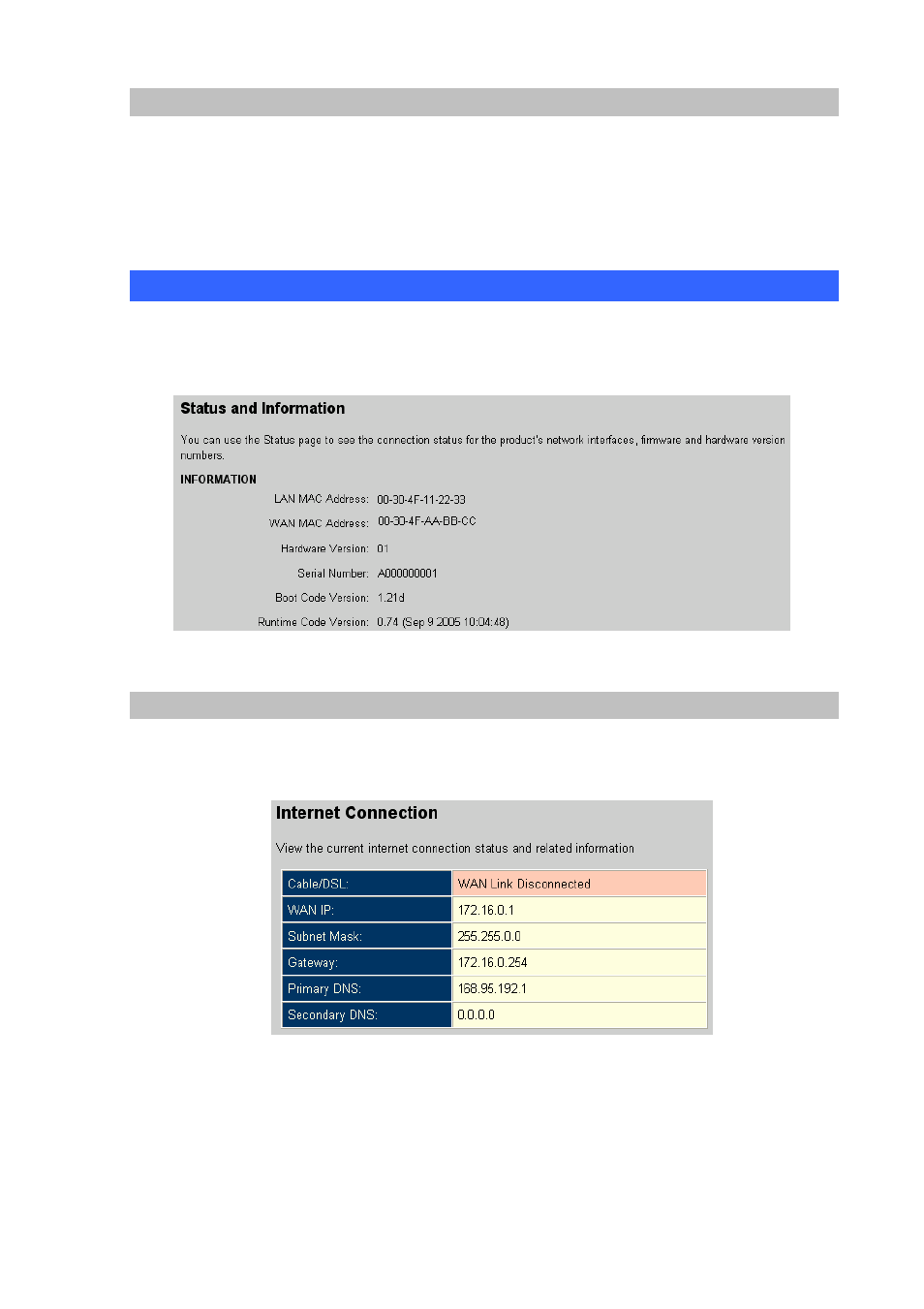 Reset, Status, Internet connection | Planet Technology VIP-462DG User Manual | Page 41 / 44