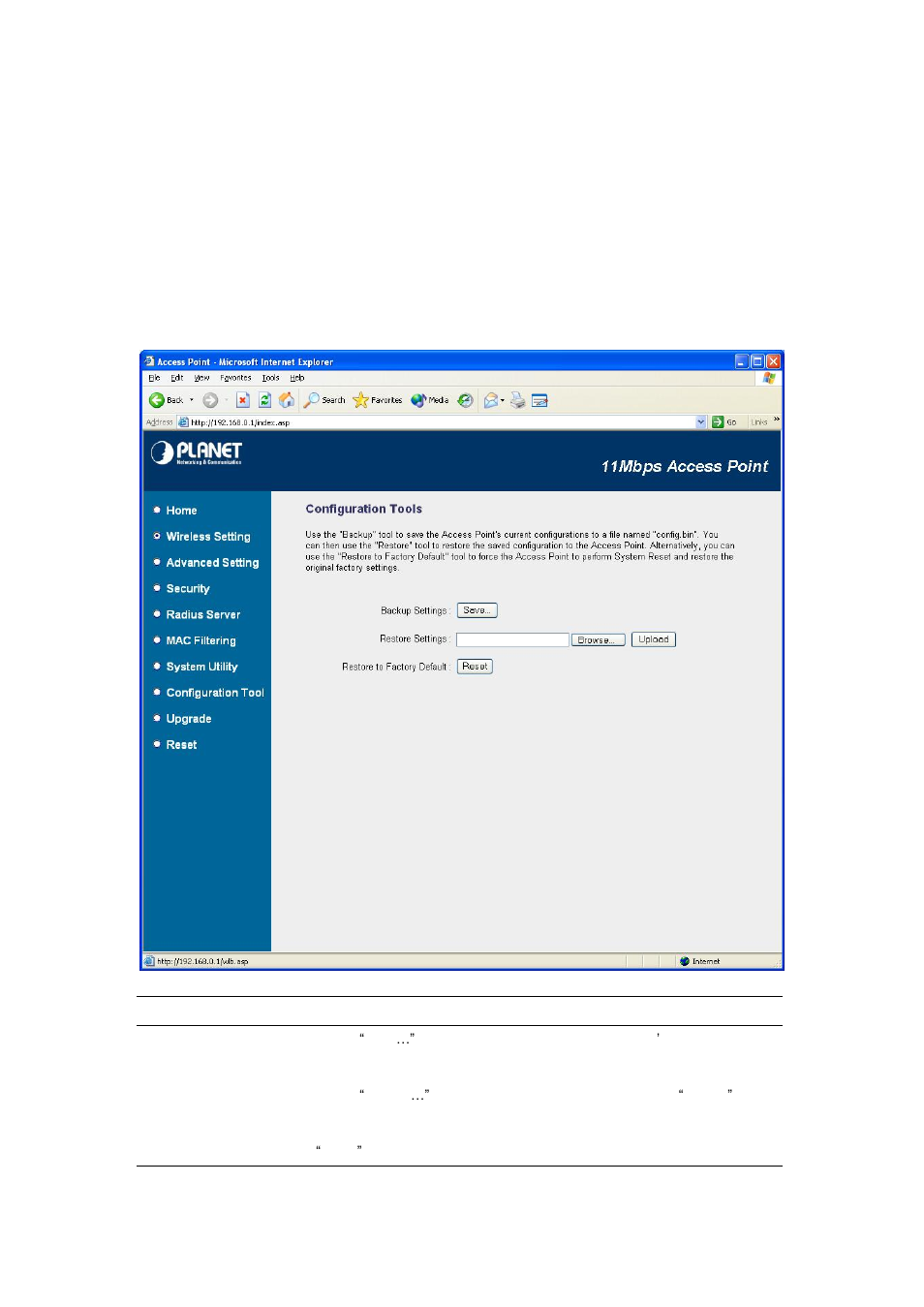 8 configuration tool | Planet Technology Wireless Access Point w/Bridge WAP-1963A User Manual | Page 34 / 41