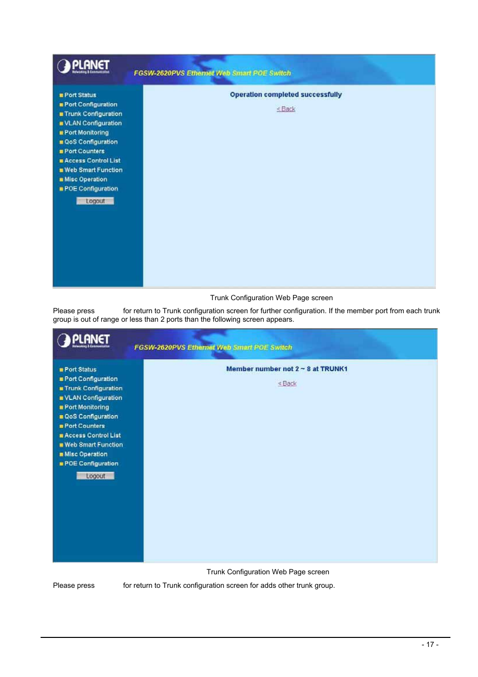 Planet Technology FGSW-2612PVS User Manual | Page 17 / 67