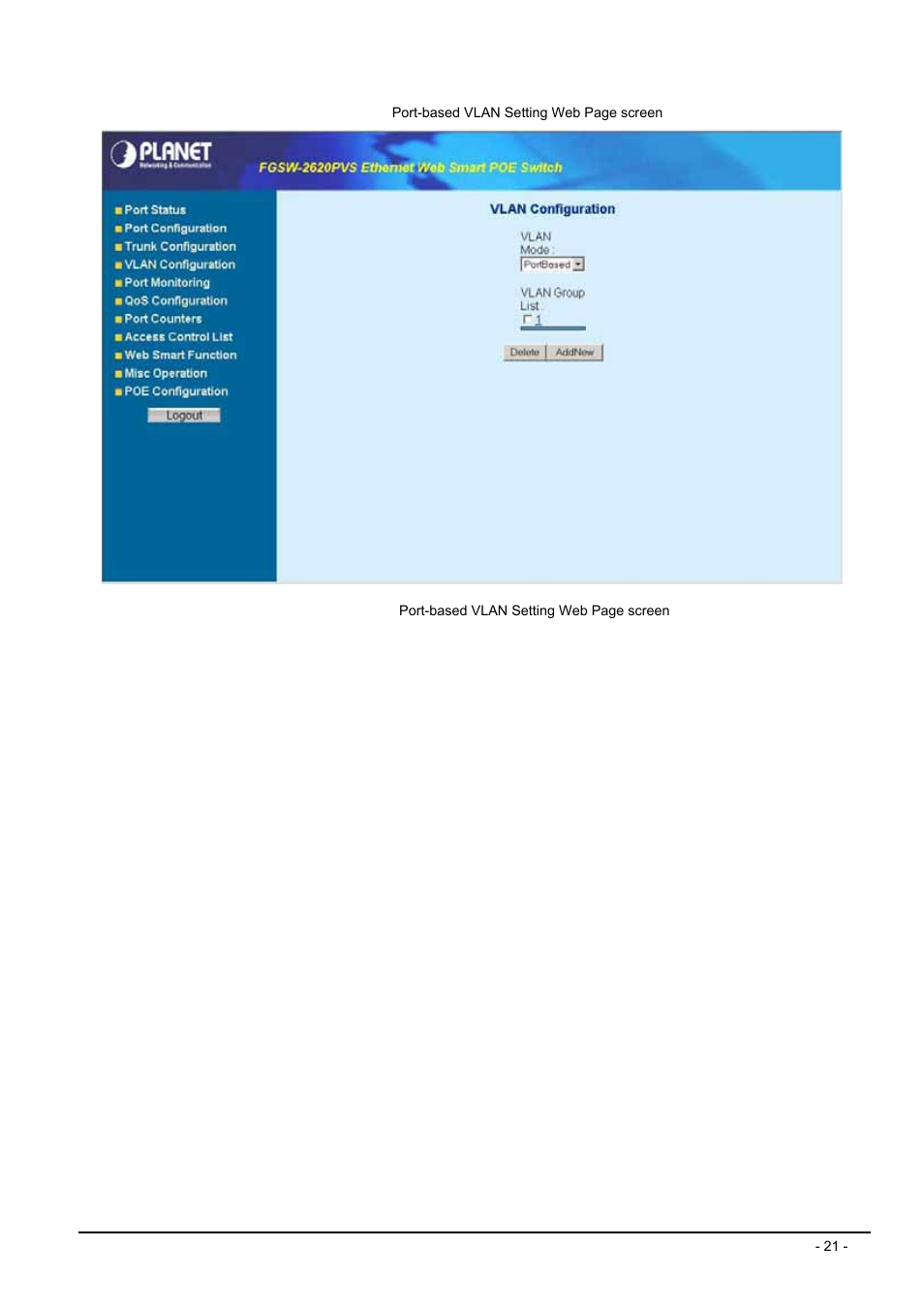 Planet Technology FGSW-2612PVS User Manual | Page 21 / 67