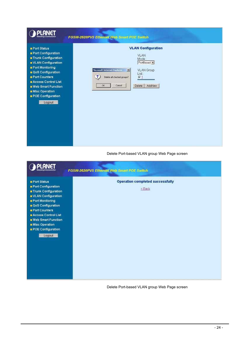 Planet Technology FGSW-2612PVS User Manual | Page 24 / 67
