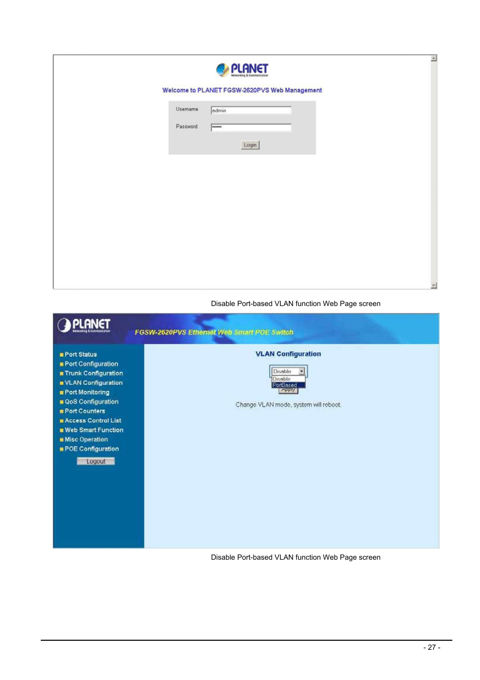 Planet Technology FGSW-2612PVS User Manual | Page 27 / 67