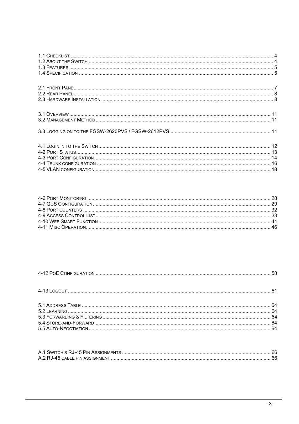 Planet Technology FGSW-2612PVS User Manual | Page 3 / 67