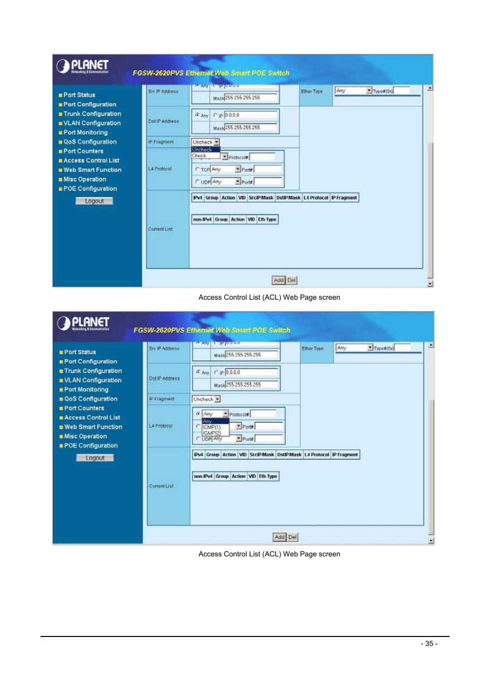 Planet Technology FGSW-2612PVS User Manual | Page 35 / 67