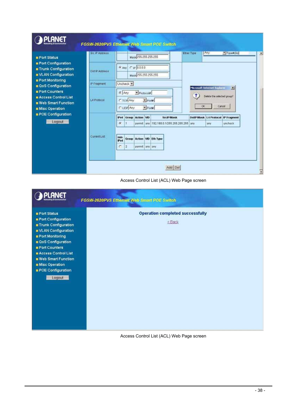 Planet Technology FGSW-2612PVS User Manual | Page 38 / 67