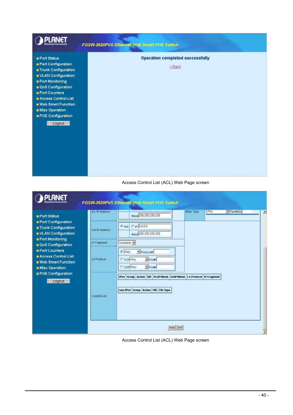 Planet Technology FGSW-2612PVS User Manual | Page 40 / 67