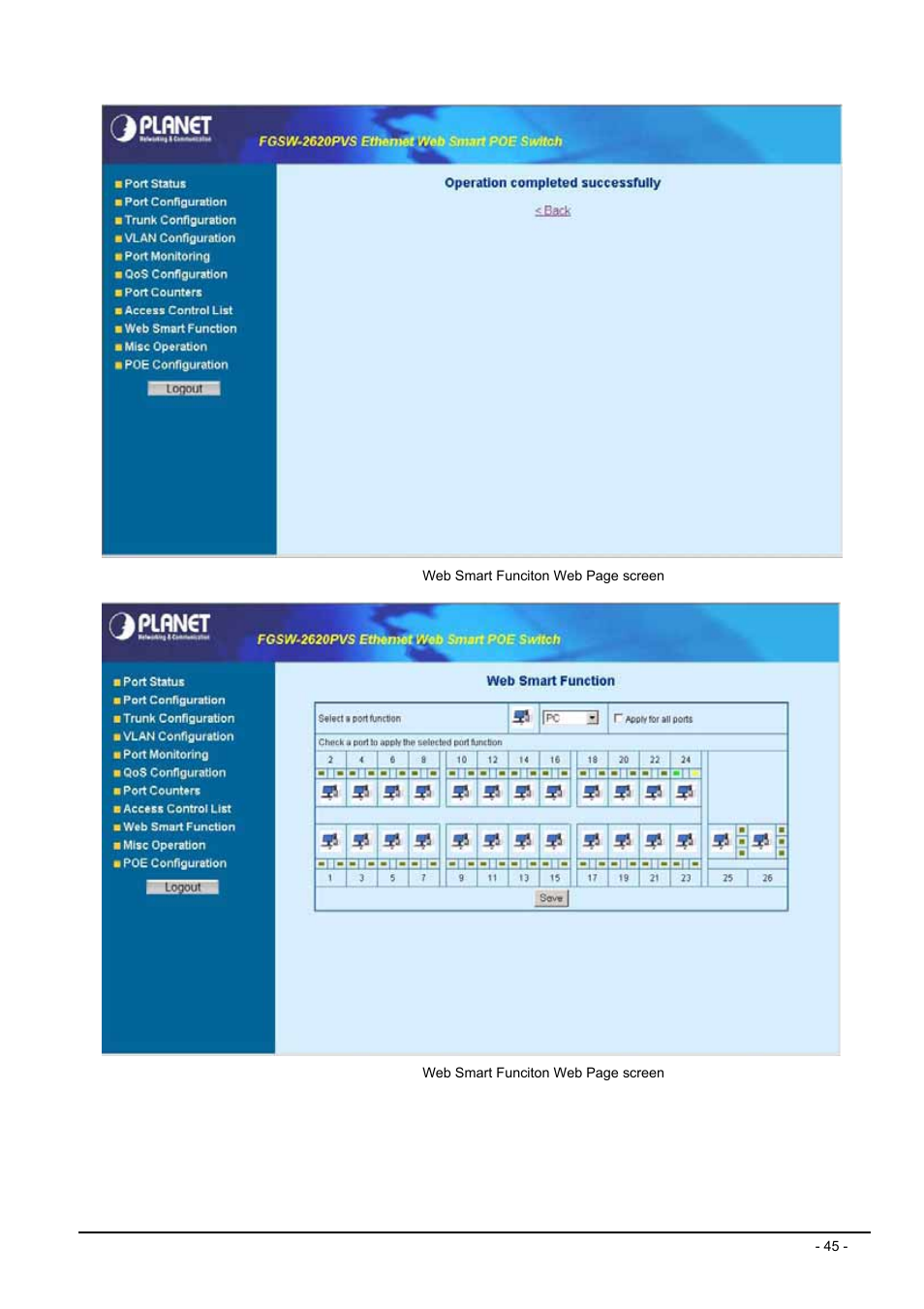 Planet Technology FGSW-2612PVS User Manual | Page 45 / 67
