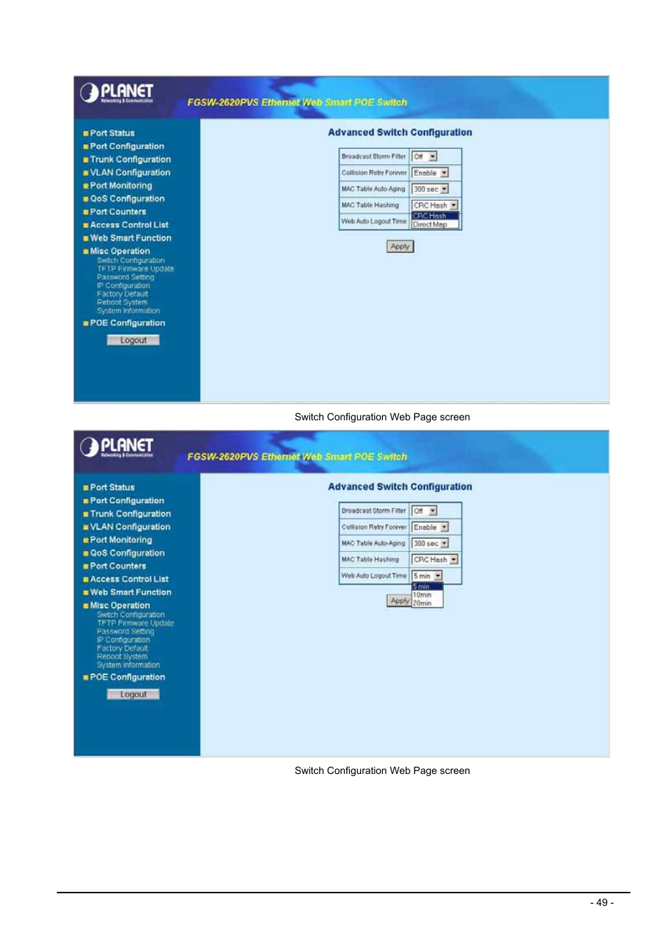 Planet Technology FGSW-2612PVS User Manual | Page 49 / 67