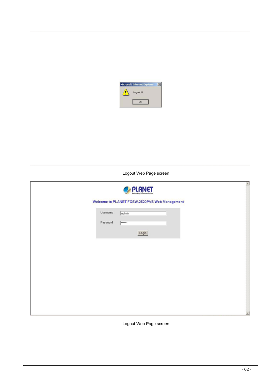 Planet Technology FGSW-2612PVS User Manual | Page 62 / 67