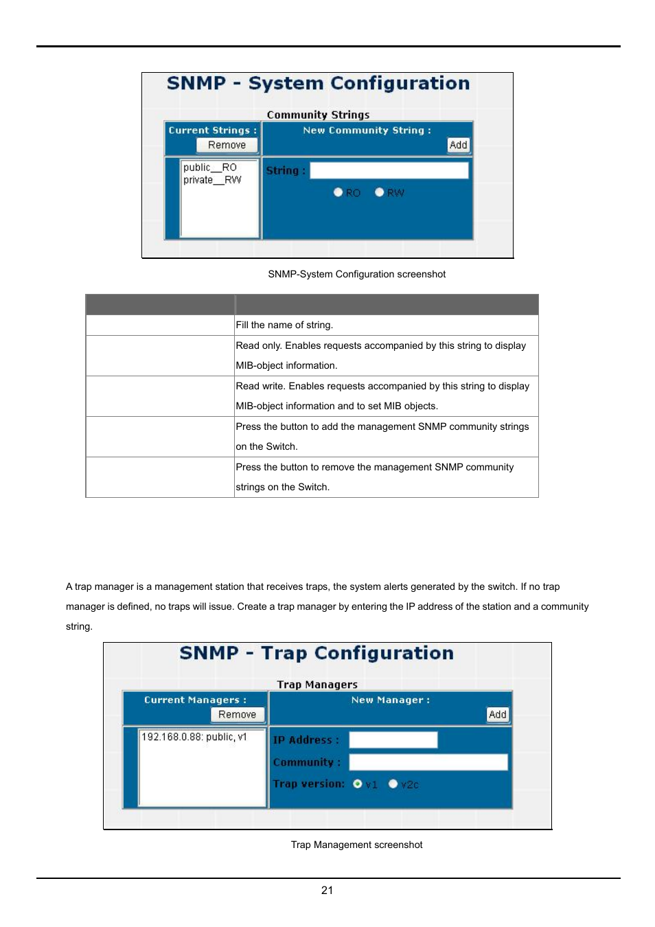 2 trap configuration | Planet Technology FGSW-2620VM User Manual | Page 21 / 73