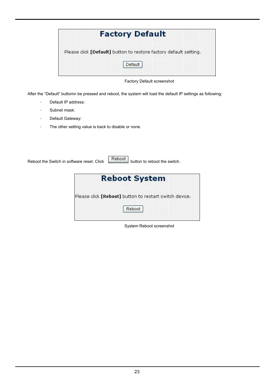 7 system reboot | Planet Technology FGSW-2620VM User Manual | Page 23 / 73