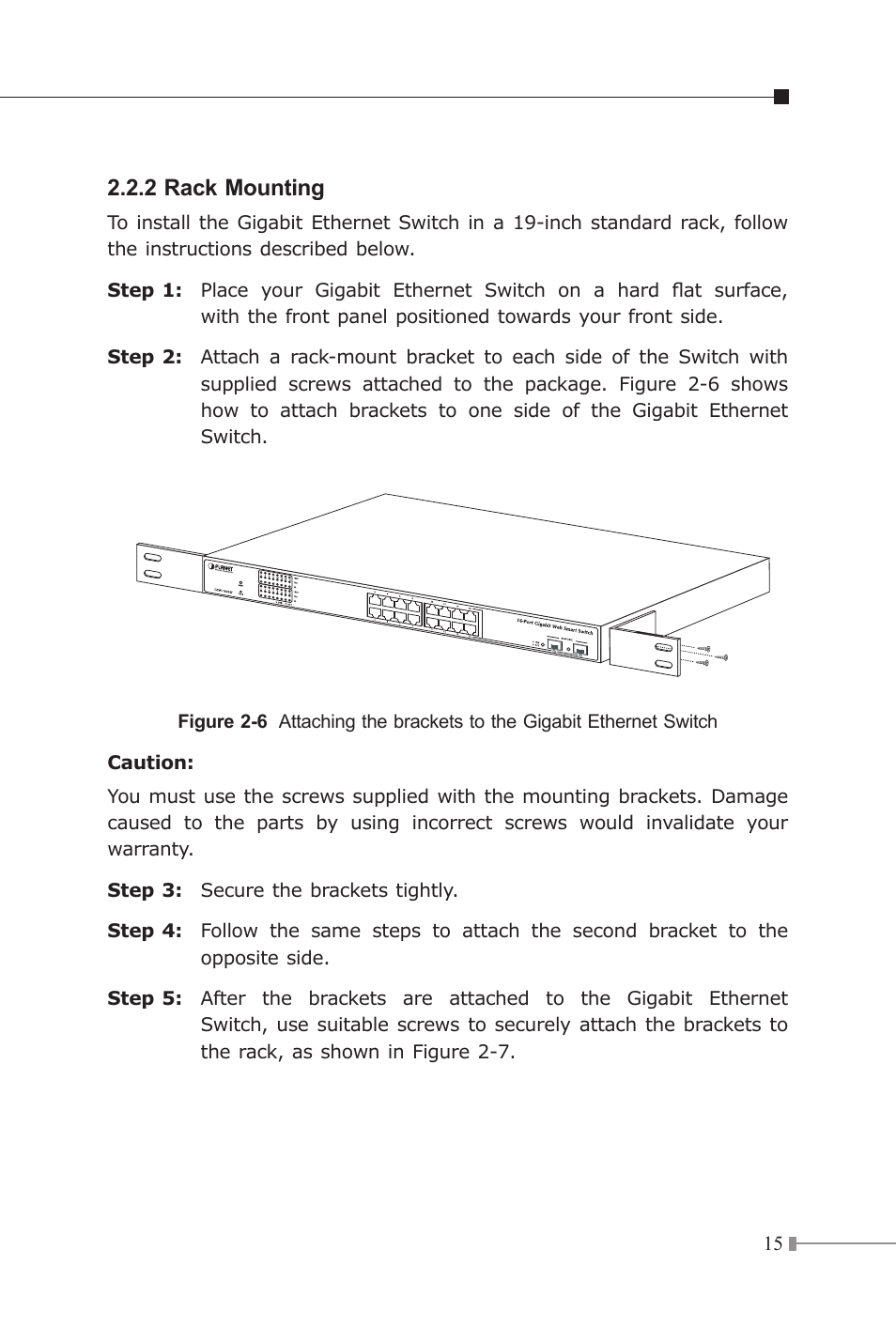 2 rack mounting | Planet Technology GSW-2416 User Manual | Page 16 / 26