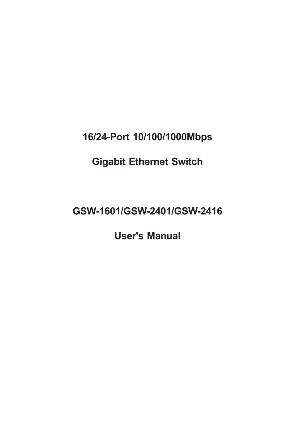 Planet Technology GSW-2416 User Manual | Page 2 / 26