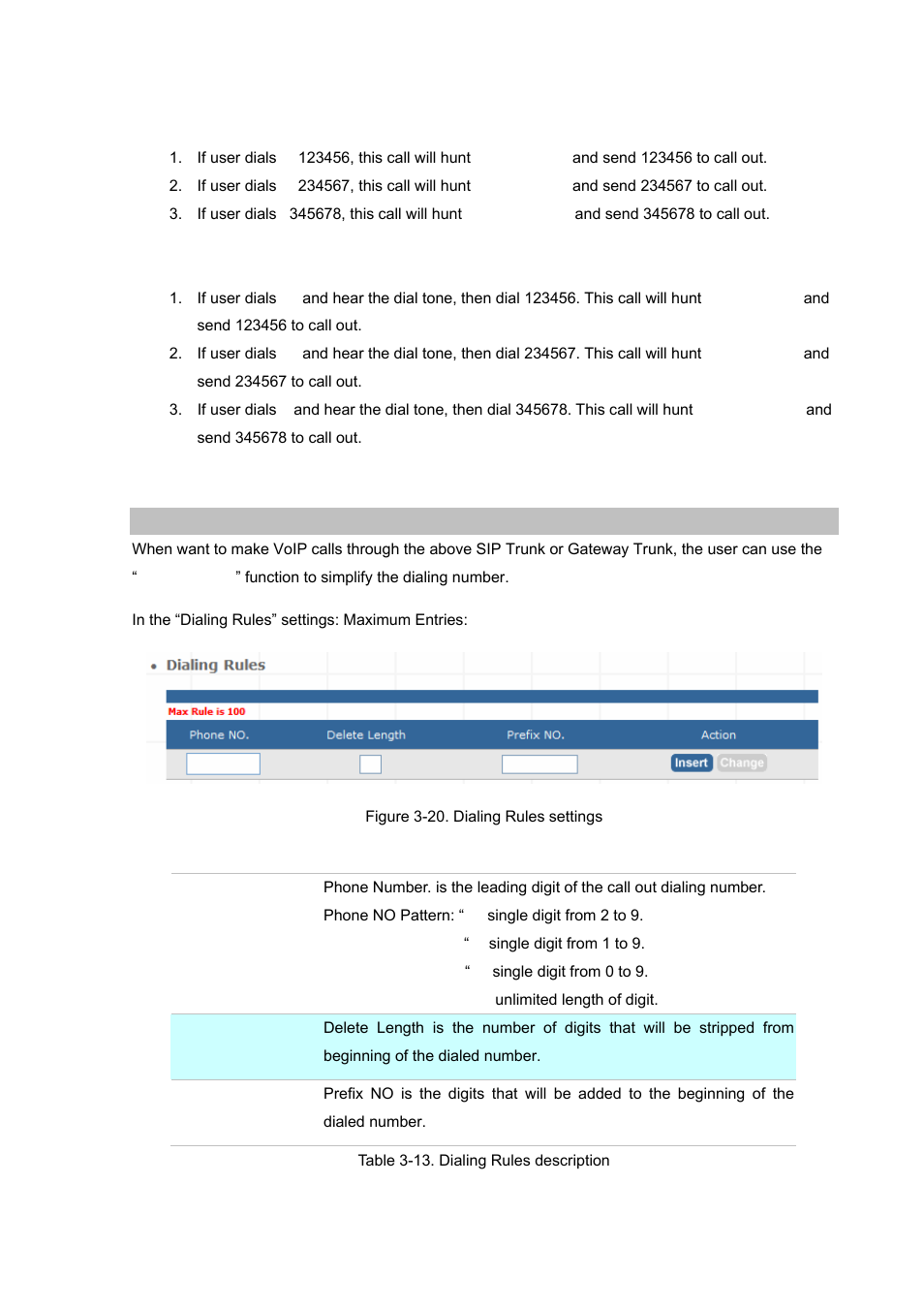 Trunk management – dialing rules | Planet Technology Internet Telephony PBX System IPX-1900 User Manual | Page 26 / 82