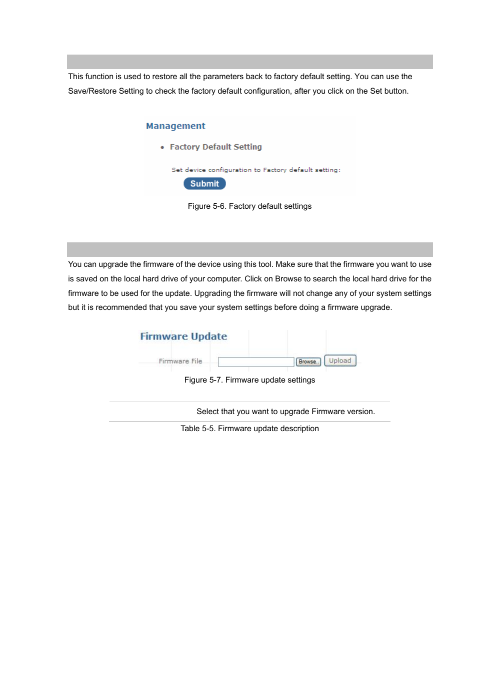 Factory default, Firmware update | Planet Technology Internet Telephony PBX System IPX-1900 User Manual | Page 60 / 82