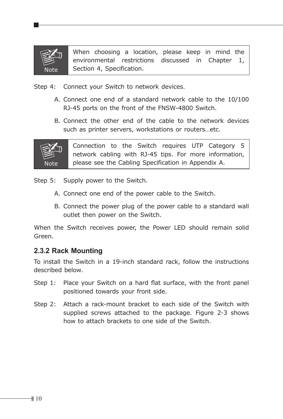 2 rack mounting | Planet Technology FNSW-4800v2 User Manual | Page 11 / 18