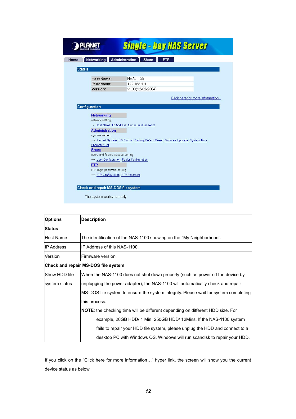 Planet Technology NAS-1100 User Manual | Page 16 / 36