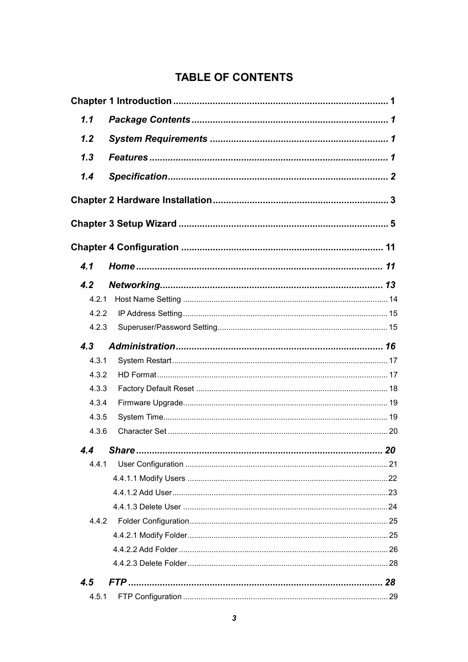 Planet Technology NAS-1100 User Manual | Page 3 / 36