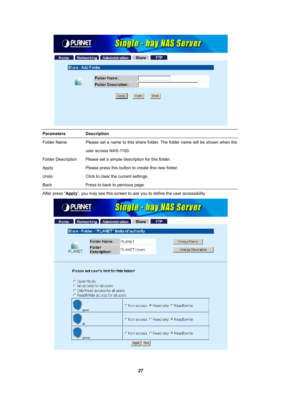 Planet Technology NAS-1100 User Manual | Page 31 / 36