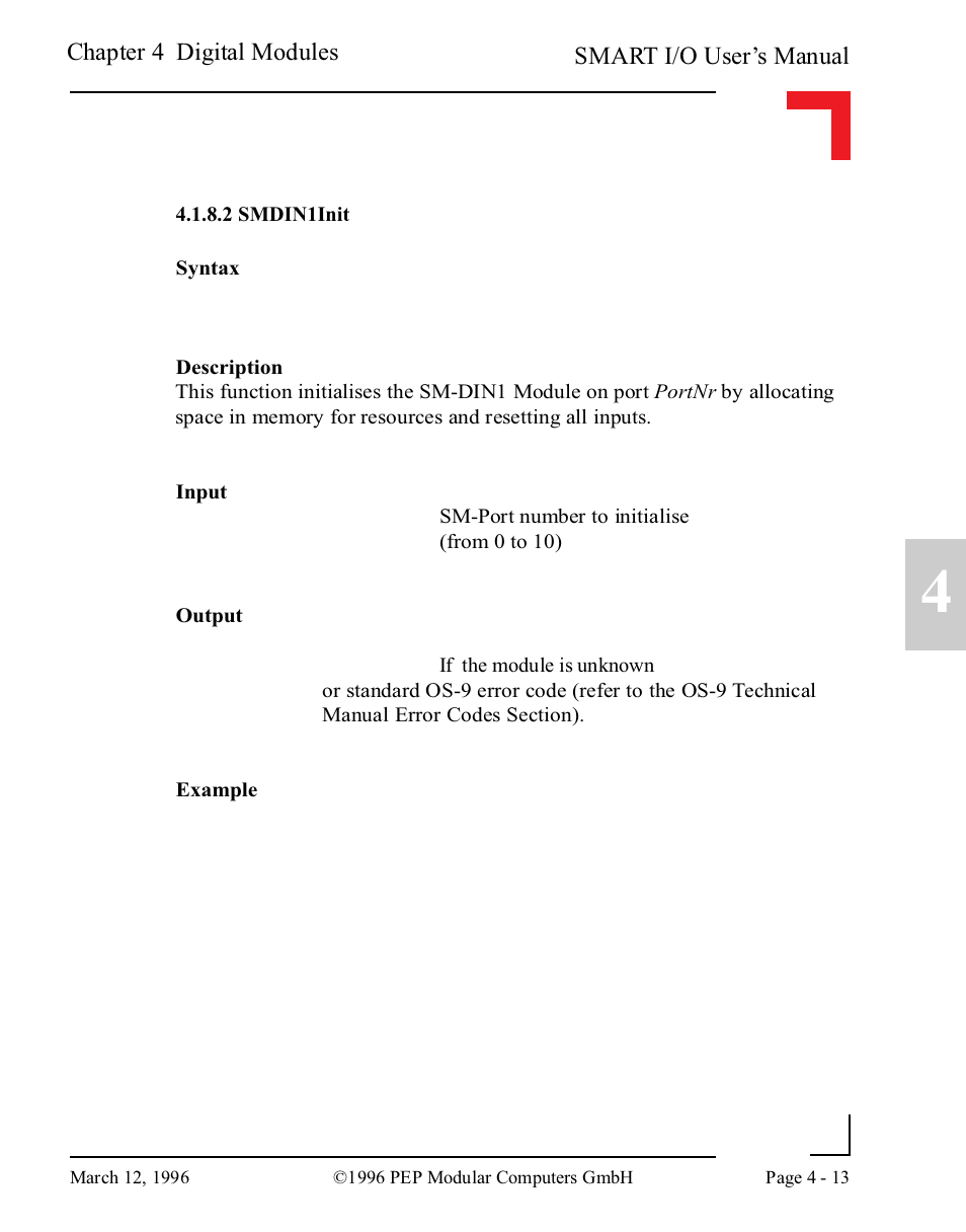 2 smdin1init | Pepper Computer Modular Computers RS485 User Manual | Page 101 / 320