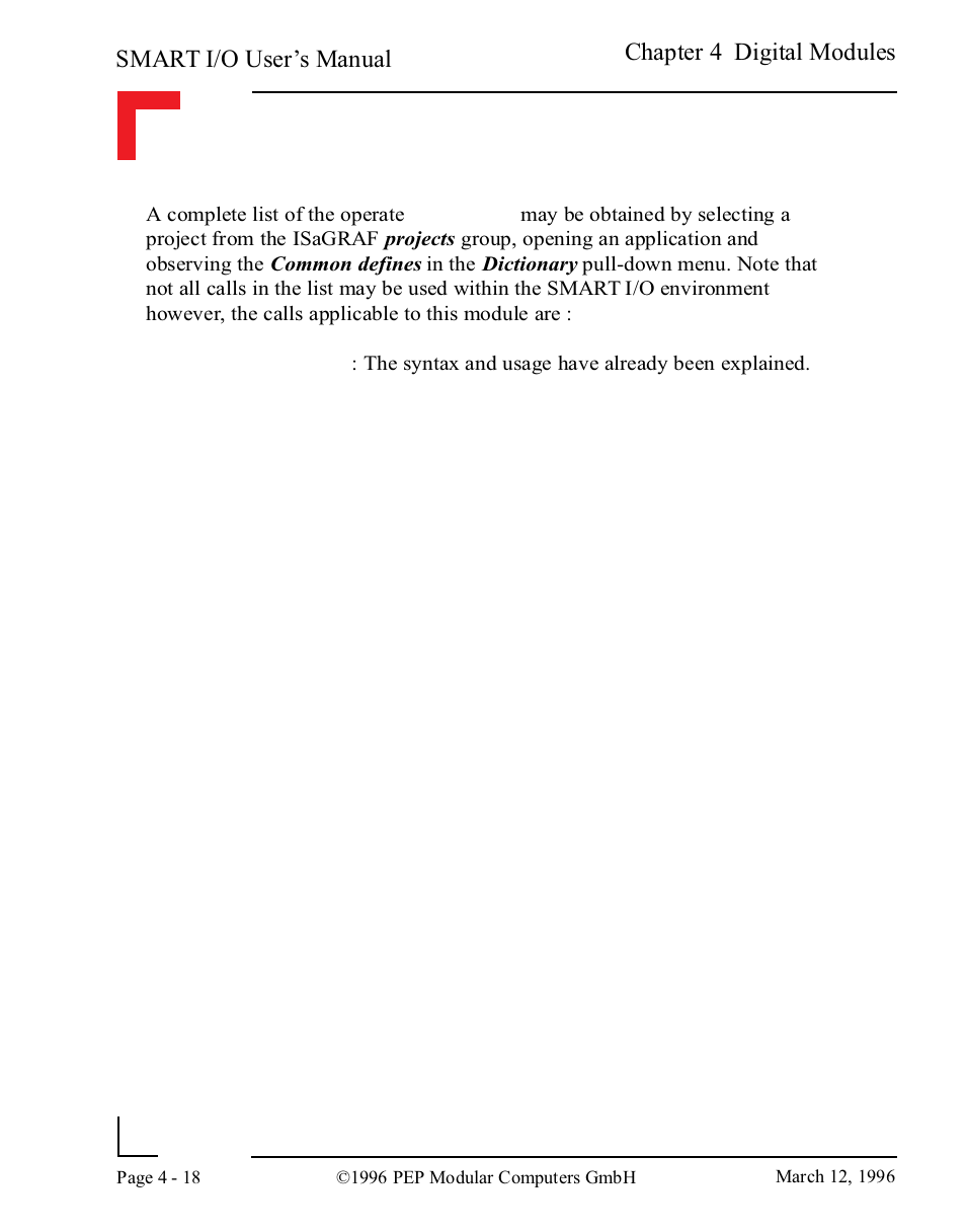 Smart i/o user’s manual, Chapter 4 digital modules | Pepper Computer Modular Computers RS485 User Manual | Page 106 / 320